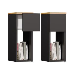 Obrazek Szafka nocna Galaxy 20 1S antracyt/dąb artisan