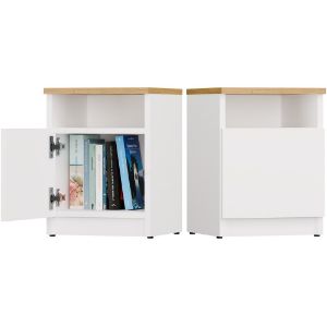 Obrazek Szafka nocna Galaxy 30 1D biały/dąb artisan