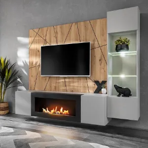 Obrazek Meblościanka Xari Pgas Xr G-K Perla Gray/Artisan