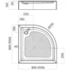 Obrazek Brodzik półokrągły 90x90x16 zabudowany R55 AQM353L