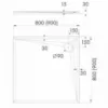 Obrazek Brodzik kwadratowy AQM12460CST 80X80X3 czarny