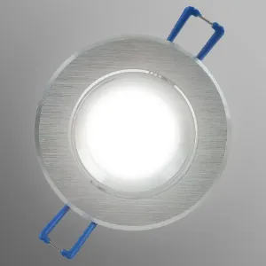 Obrazek Lampa LED oczko srebrny szczotkowany okrągły 3W1 6W 4000K