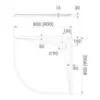Obrazek Brodzik półokrągły AQM12463CST 80X80X3 czarny