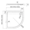 Obrazek Brodzik półokrągły 90x90x5 R55 Espera AQM264
