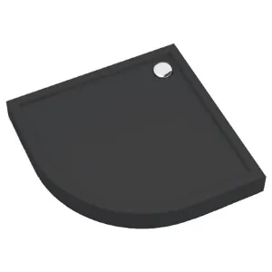Obrazek Brodzik półokrągły Black Mat 80x80x12 R55 Espera Plus AQM4633CMG