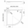 Obrazek Brodzik półokrągły Black Stone 90x90x12 R55 Espera Plus AQM4634CST