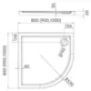 Obrazek Brodzik półokrągły Black Stone 90x90x5 R55 Espera AQM264CST