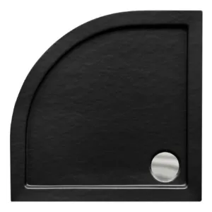 Obrazek Brodzik półokrągły Aron 80/80 stone effect czarny