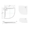 Obrazek Brodzik Ultraslim półokrągły Axim 80x80x4.5+syfon