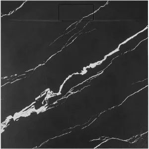 Obrazek Brodzik kwadratowy Magnum Carrara Black 90x90x2,5 Rea K7003