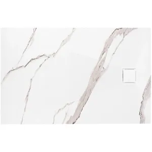 Obrazek Brodzik prostokątny Magnum Carrara White 80x100x2,5 Rea K7004