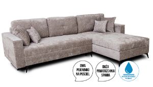 Obrazek Narożnik z dwoma pojemnikami na pościel Foster Lux beżowy