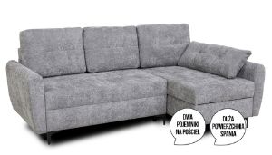 Obrazek Narożnik z funkcją spania Focus LUX lewy popiel