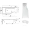Obrazek Wanna Integra 170/75  L + parawan 2 elementowy