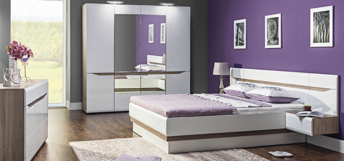 Sypialnia Lionel dąb sonoma truflowy/biały