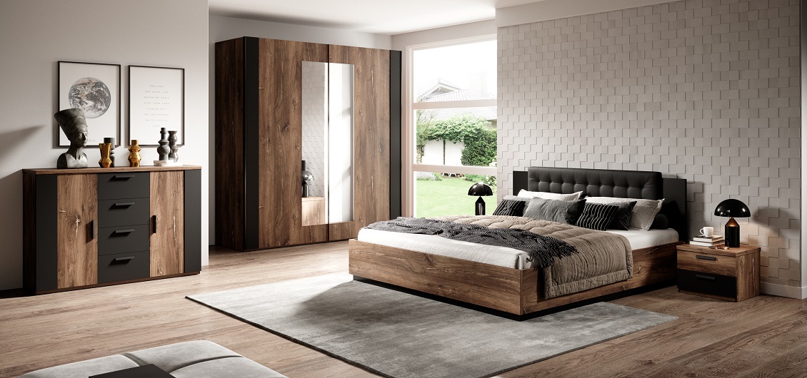 Sypialnia Sigma dąb flagstaf ciemny