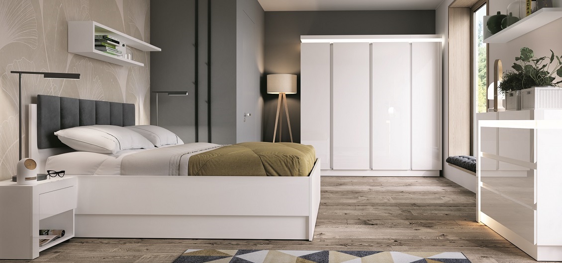 Sypialnia Lyon biały alpin/biały połysk