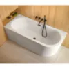 Obrazek Wanna  wolnostojąca narożna Avita A-Line 150/75 L + syfon klik-klak czarny z przelewem slim