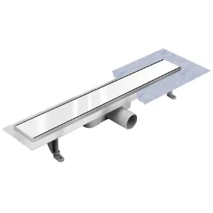 Obrazek Odwodnienie Liniowe Inox Białe Szkło 500