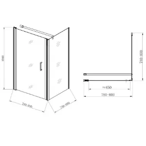 Obrazek Kabina prysznicowa Atena 80x80x190 czyste-chrom