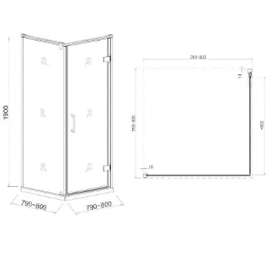 Obrazek Kabina prysznicowa Maja 80x80x190 czyste-chrom
