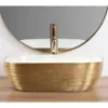 Obrazek Umywalka nablatowa Belinda Gold Brush/White Rea-U7422