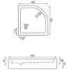 Obrazek Brodzik półokrągły Look Rea K7906 white 80x100 prawy