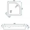 Obrazek Brodzik półokrągły Look Rea K7909 white 80x100 lewy