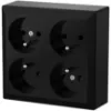 Obrazek Gniazdo poczwórne Z/U GAO black 20467