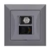 Obrazek Gniazdo typu F + gniazdo RJ45 POLA silver 33105