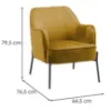 Obrazek Fotel Bob WX-2924 Yellow Velvet 20