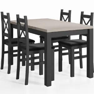 Obrazek Zestaw stół i krzesła Mini kaszmir/czarny