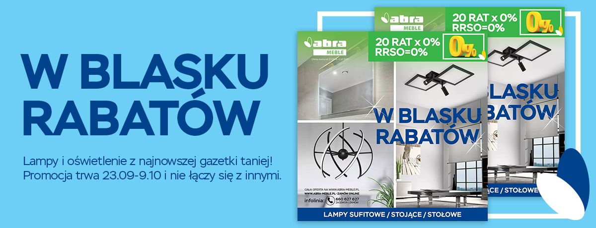 Tylko do 9 października lampy i oświetlenie kupisz w niższych cenach.
