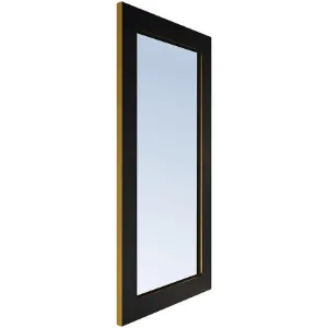 Obrazek Lustro Vemo Wiszące Pion Czarny + Złota Okleina