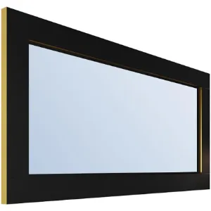 Obrazek Lustro Vemo Wiszące Poziom Czarny + Złota Okleina