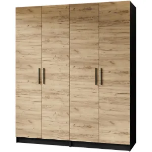 Obrazek Szafa X2 Gold 2d Czarny/Dąb Craft Złoty